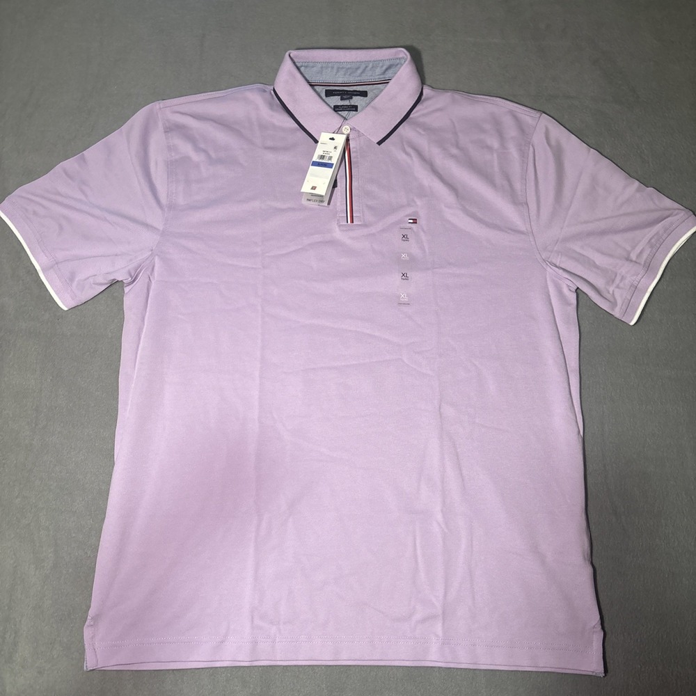 Tommy Hilfiger Sport Men's Light Purple Classic Fit Polo Shirt Size XL -NWT